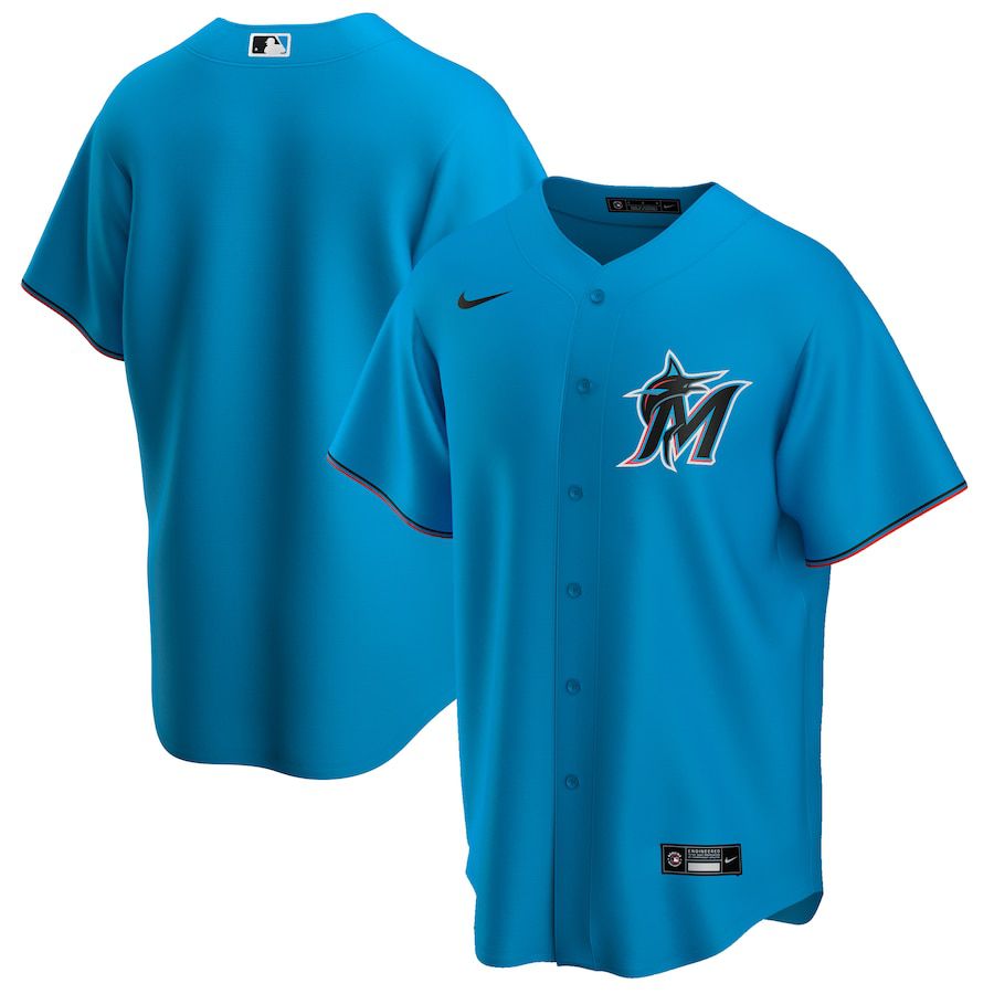 Cheap Mens Miami Marlins Nike Blue Alternate Replica Team MLB Jerseys